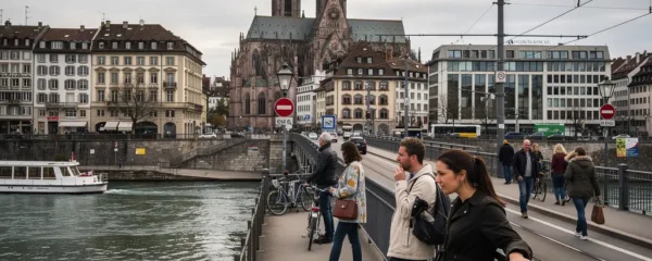 Panoramablick auf Basel mit Rhein und Münster für Immobilienpreisvergleich