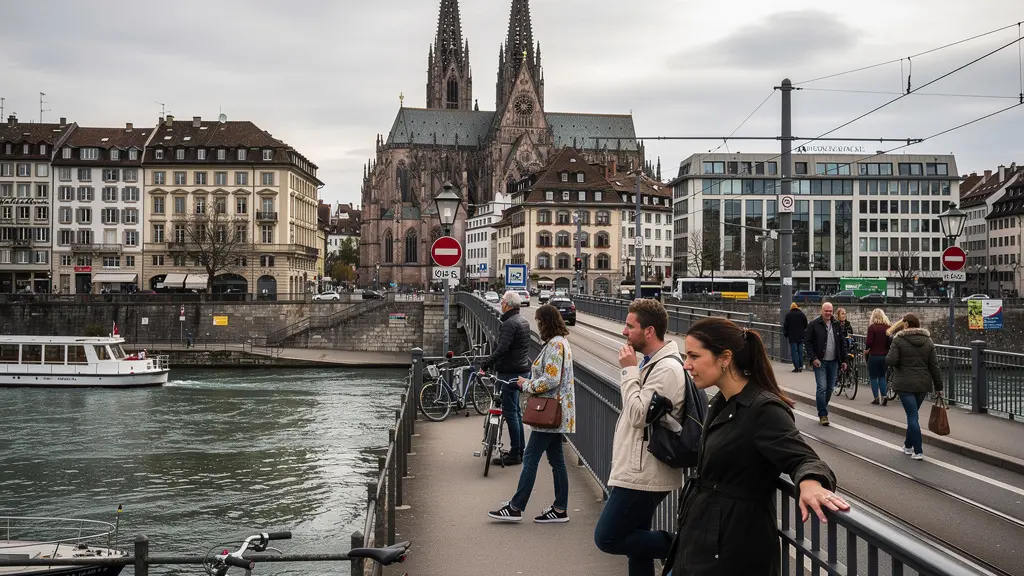 Panoramablick auf Basel mit Rhein und Münster für Immobilienpreisvergleich